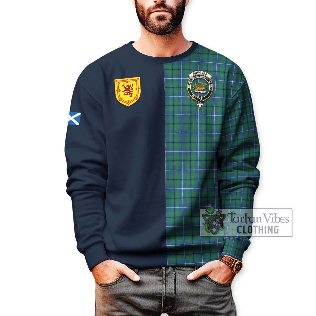 Tartan Vibes Clothing Douglas Ancient Tartan Sweatshirt with Scottish Lion Royal Arm Half Style