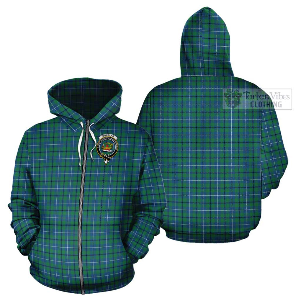 Douglas Ancient Tartan Cotton Hoodie with Family Crest Zip Hoodie - Tartan Vibes Clothing