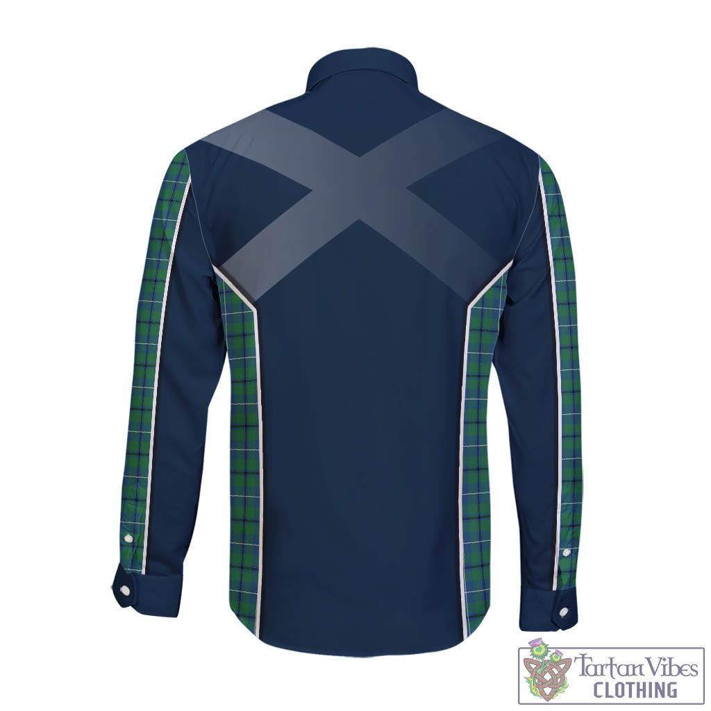 Tartan Vibes Clothing Douglas Ancient Tartan Long Sleeve Button Up Shirt with Family Crest and Scottish Thistle Vibes Sport Style