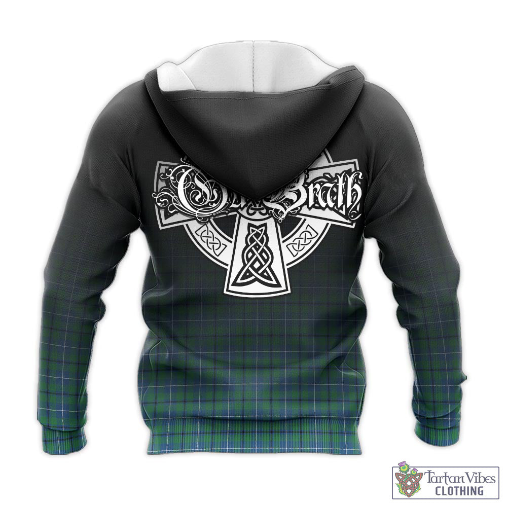 Tartan Vibes Clothing Douglas Ancient Tartan Knitted Hoodie Featuring Alba Gu Brath Family Crest Celtic Inspired