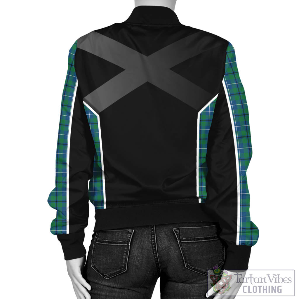 Tartan Vibes Clothing Douglas Ancient Tartan Bomber Jacket with Family Crest and Scottish Thistle Vibes Sport Style