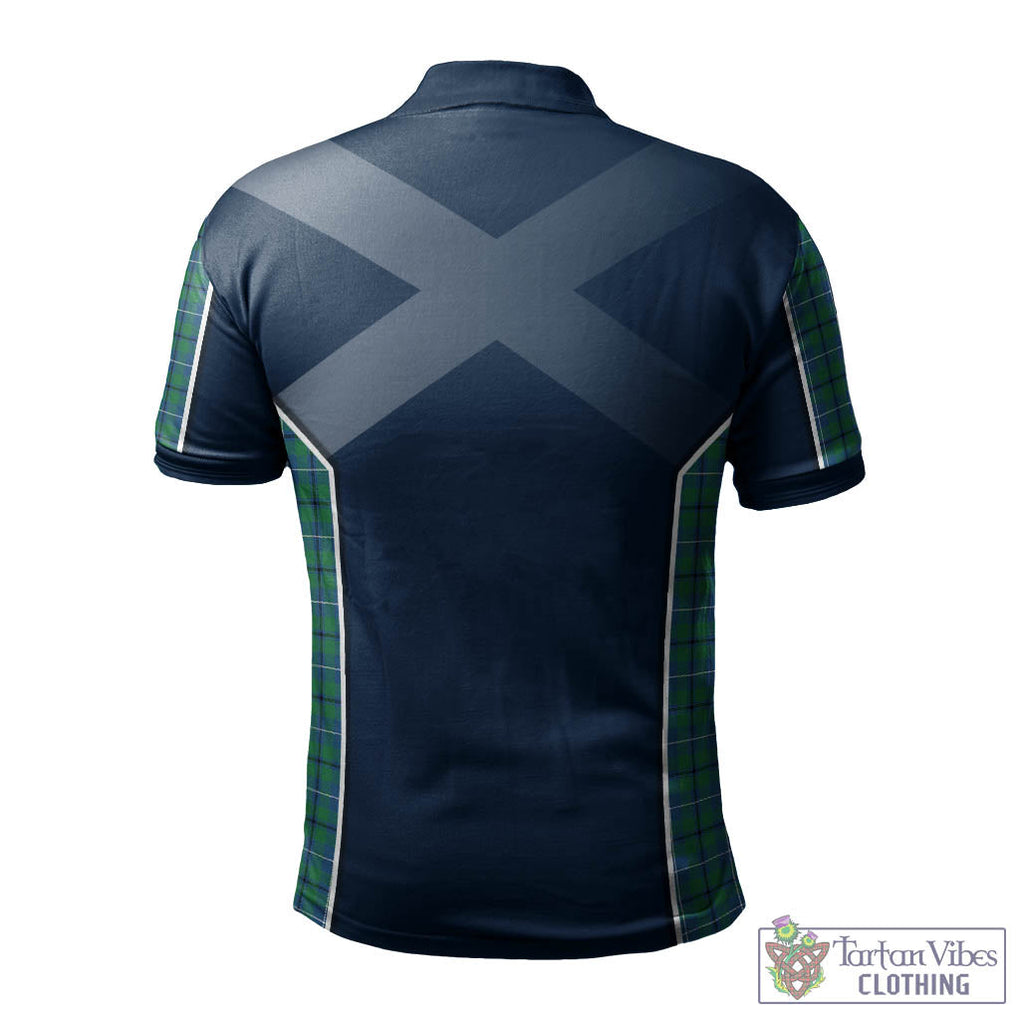 Tartan Vibes Clothing Douglas Ancient Tartan Men's Polo Shirt with Family Crest and Scottish Thistle Vibes Sport Style