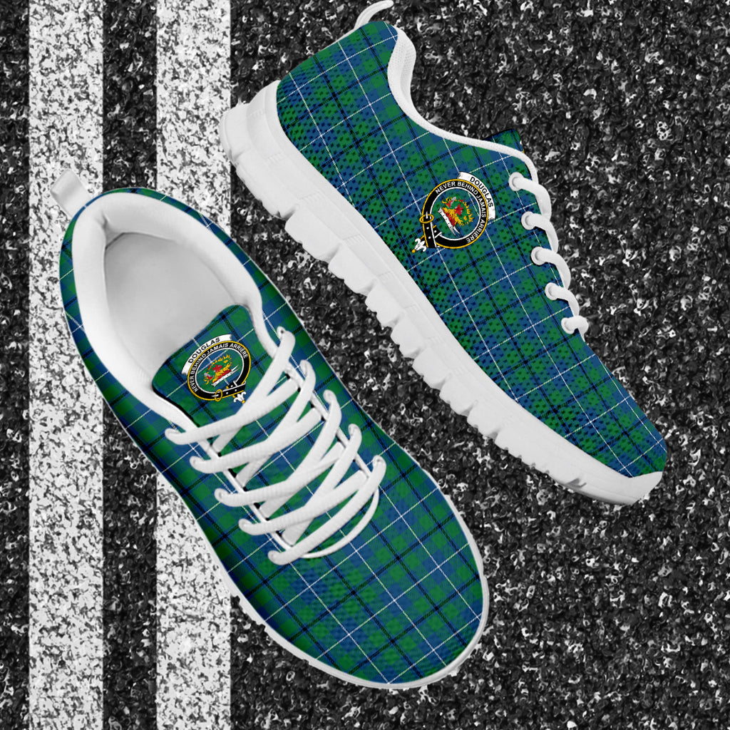 Douglas Ancient Tartan Sneakers with Family Crest - Tartan Vibes Clothing