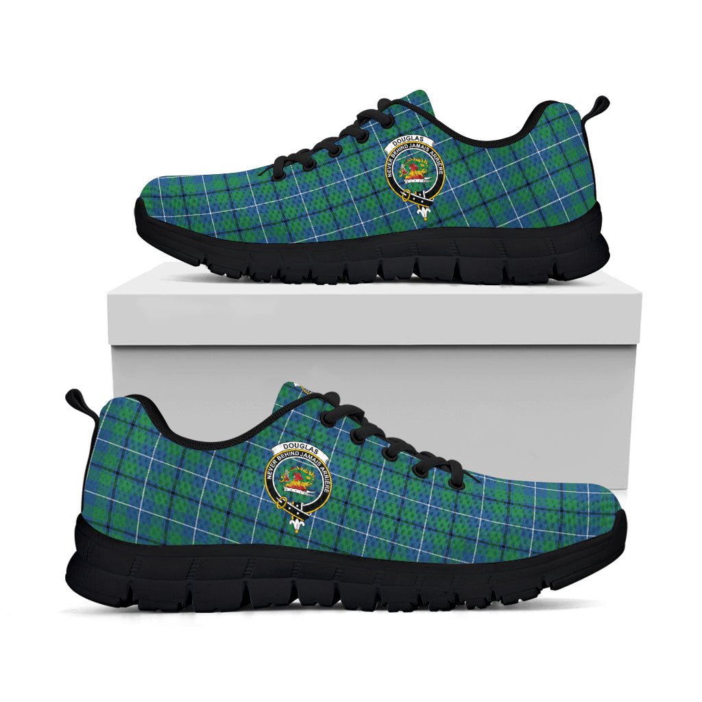 Douglas Ancient Tartan Sneakers with Family Crest - Tartan Vibes Clothing