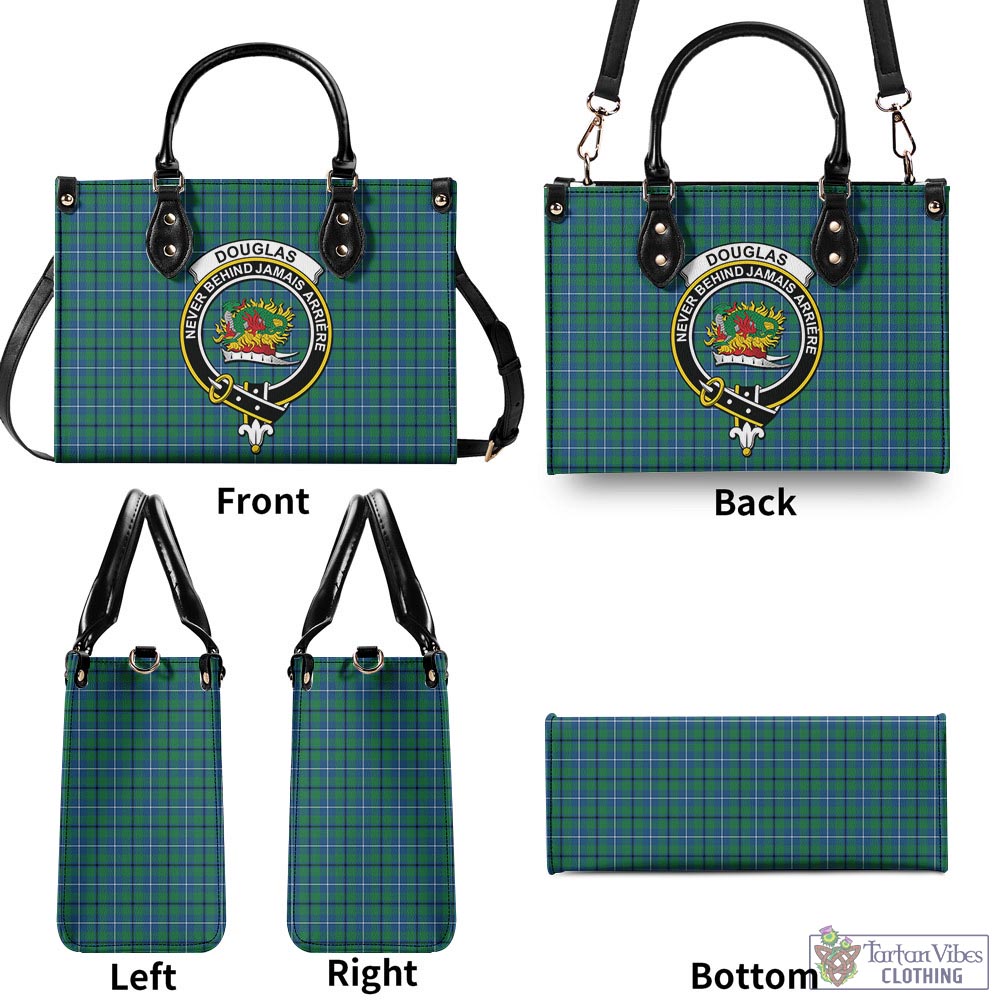 Tartan Vibes Clothing Douglas Ancient Tartan Luxury Leather Handbags with Family Crest