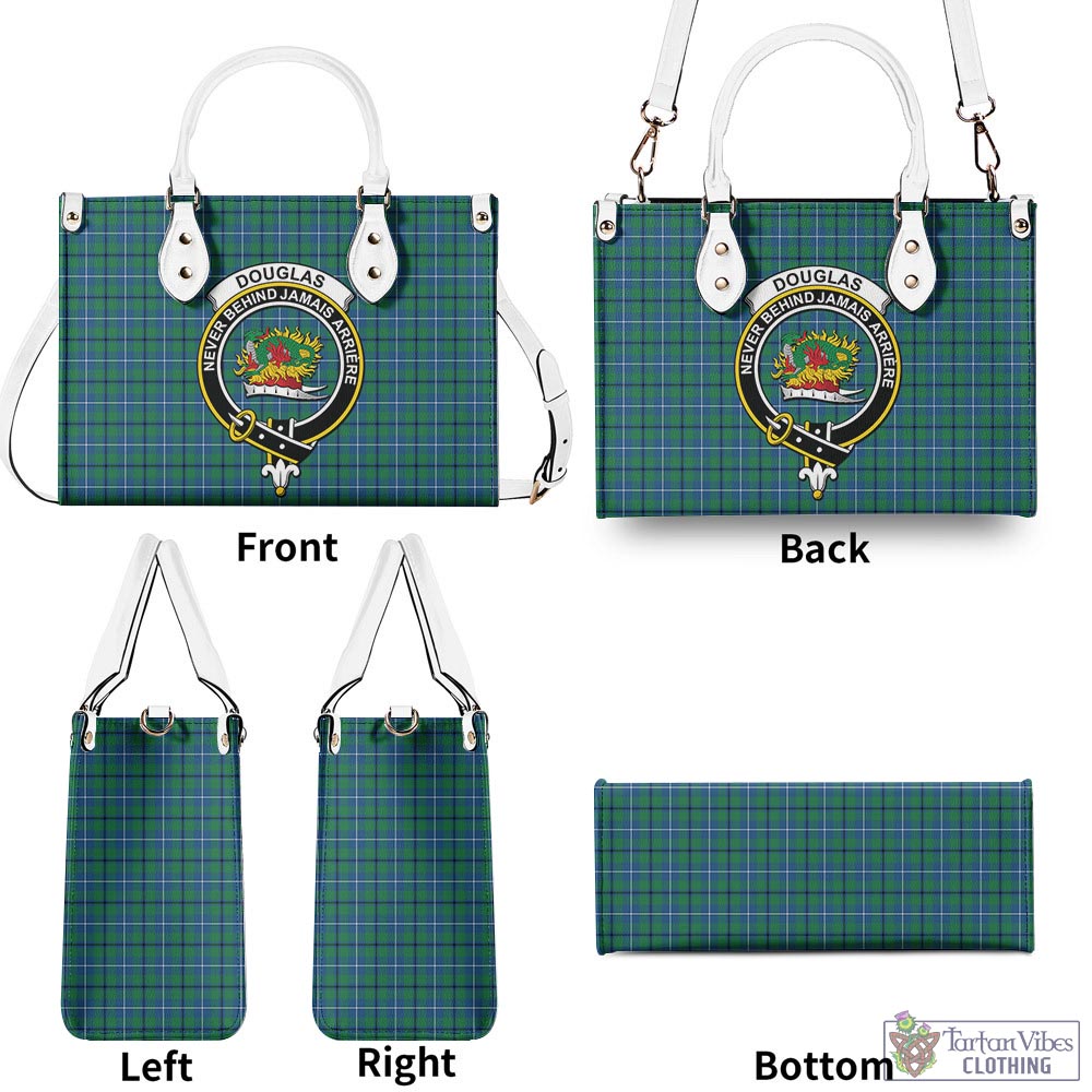 Tartan Vibes Clothing Douglas Ancient Tartan Luxury Leather Handbags with Family Crest