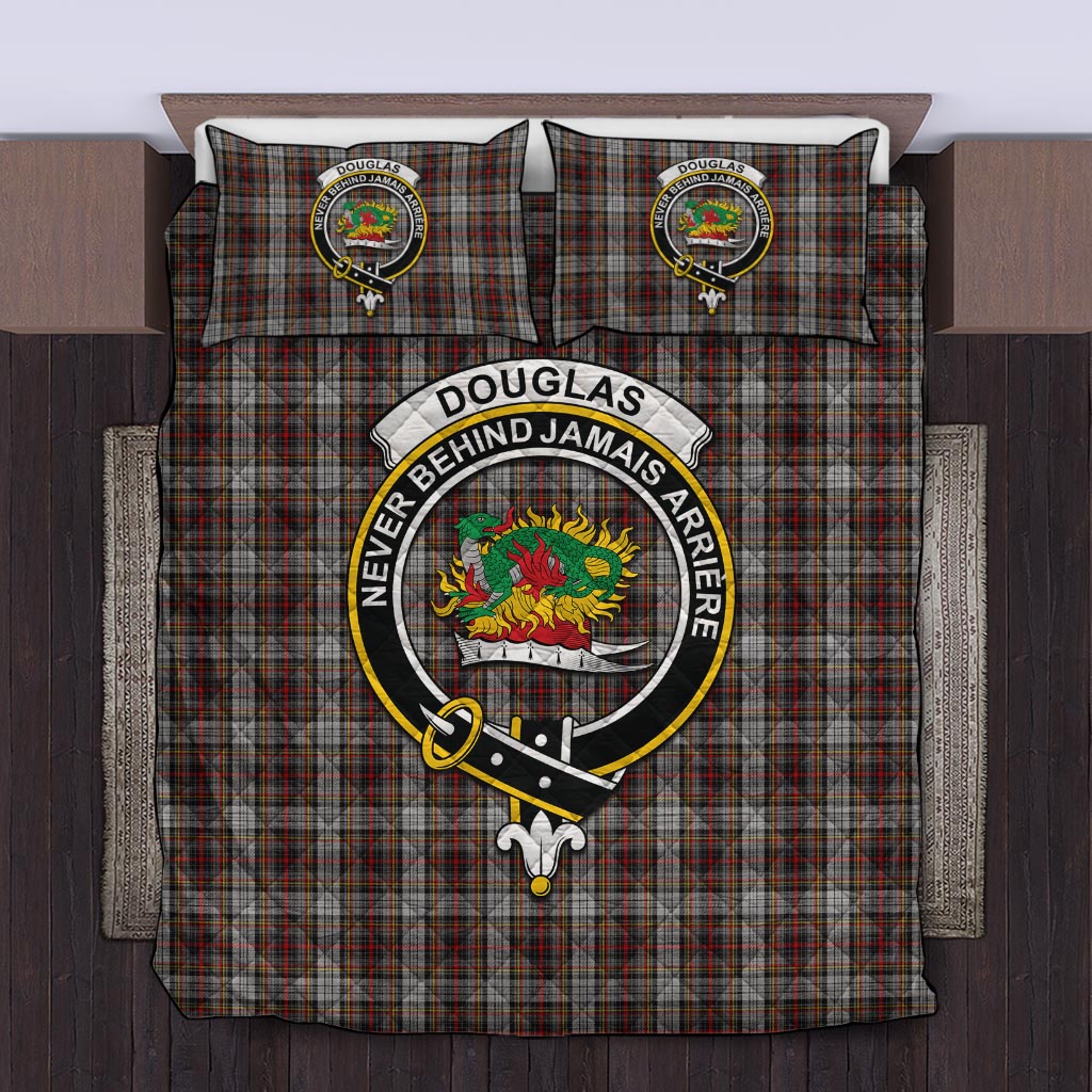 Douglas Ancient Dress Tartan Quilt Bed Set with Family Crest Twin - Tartan Vibes Clothing