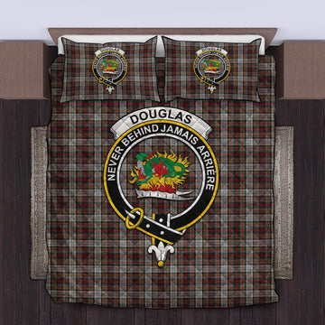 Douglas Ancient Dress Tartan Quilt Bed Set with Family Crest