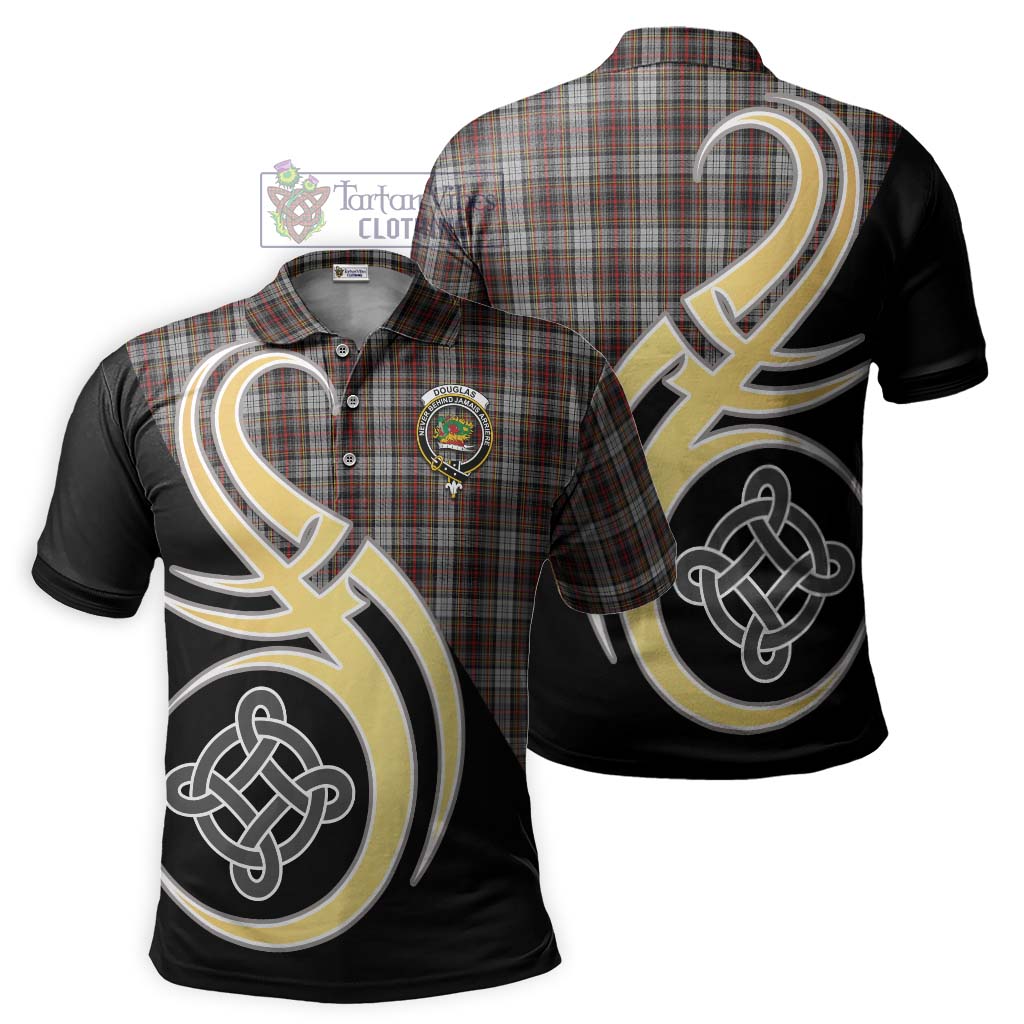 Douglas Ancient Dress Tartan Polo Shirt with Family Crest and Celtic Symbol Style Kid - Tartan Vibes Clothing