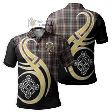 Douglas Ancient Dress Tartan Polo Shirt with Family Crest and Celtic Symbol Style