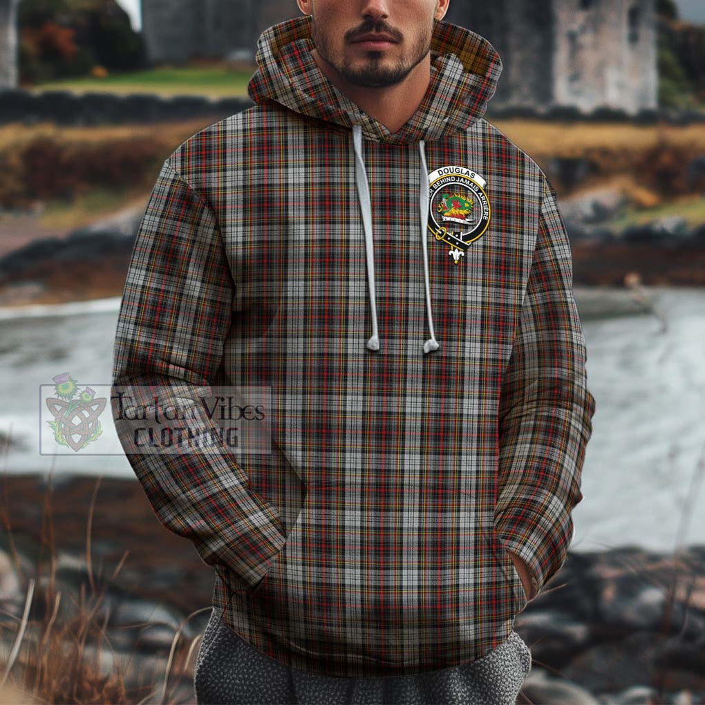 Douglas Ancient Dress Tartan Cotton Hoodie with Family Crest Pullover Hoodie XS - Tartan Vibes Clothing