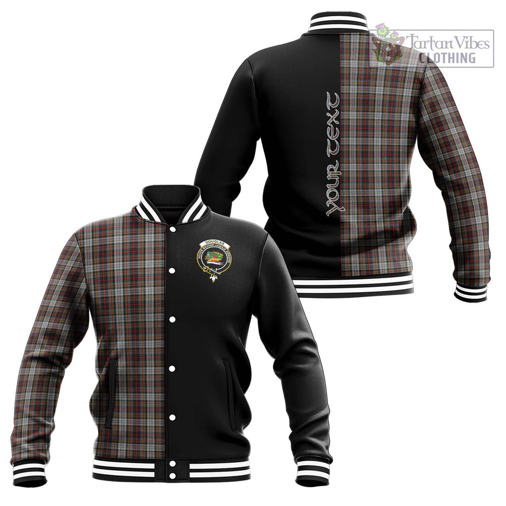 Douglas Ancient Dress Tartan Baseball Jacket with Family Crest and Half Of Me Style Unisex - Tartanvibesclothing Shop