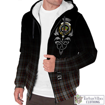 Douglas Ancient Dress Tartan Sherpa Hoodie Featuring Alba Gu Brath Family Crest Celtic Inspired