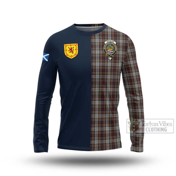 Douglas Ancient Dress Tartan Long Sleeve T-Shirt Alba with Scottish Lion Royal Arm Half Style