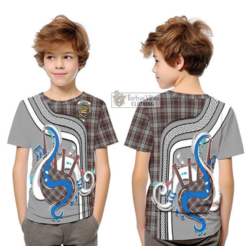 Douglas Ancient Dress Tartan Kid T-Shirt with Epic Bagpipe Style