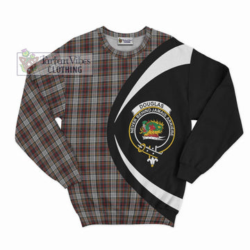 Douglas Ancient Dress Tartan Sweatshirt with Family Crest Circle Style