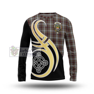 Douglas Ancient Dress Tartan Long Sleeve T-Shirt with Family Crest and Celtic Symbol Style