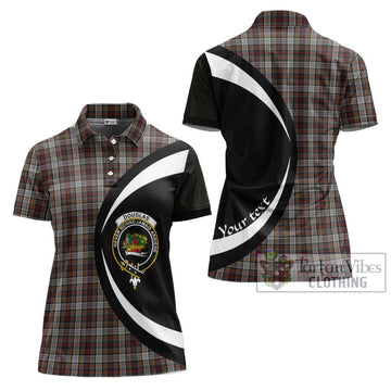 Douglas Ancient Dress Tartan Women's Polo Shirt with Family Crest Circle Style