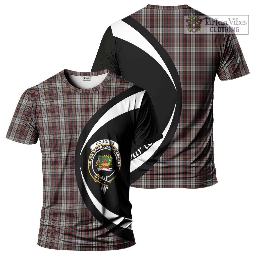 Tartan Vibes Clothing Douglas Ancient Dress Tartan T-Shirt with Family Crest Circle Style