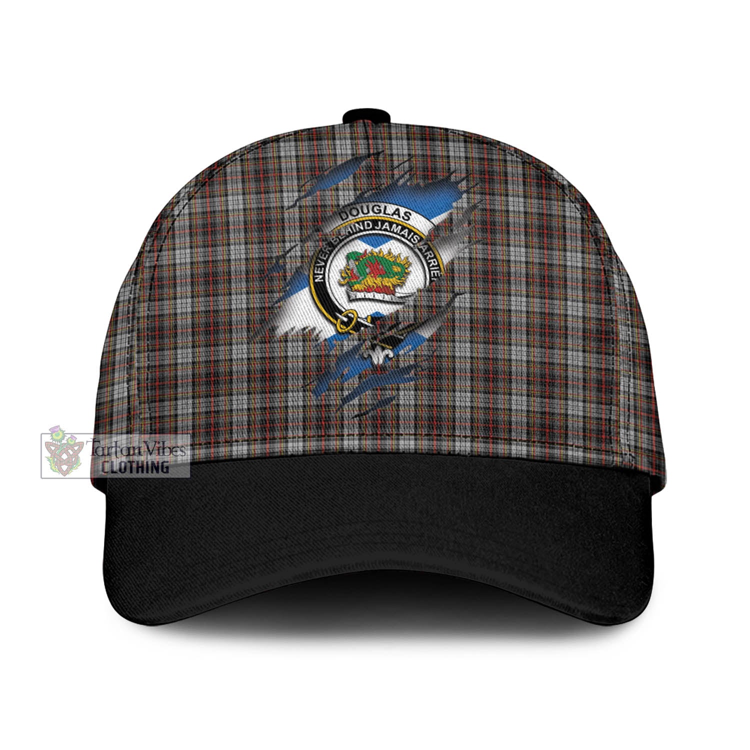 Tartan Vibes Clothing Douglas Ancient Dress Tartan Classic Cap with Family Crest In Me Style