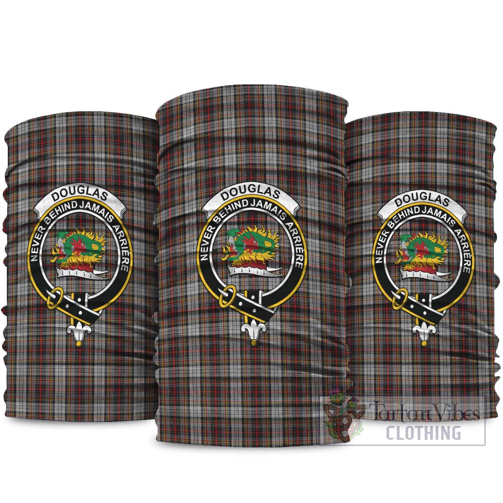 Douglas Ancient Dress Tartan Neck Gaiters, Tartan Bandanas, Tartan Head Band with Family Crest