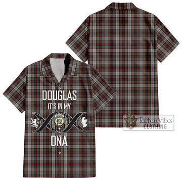 Douglas Ancient Dress Tartan Short Sleeve Button Shirt with Family Crest DNA In Me Style