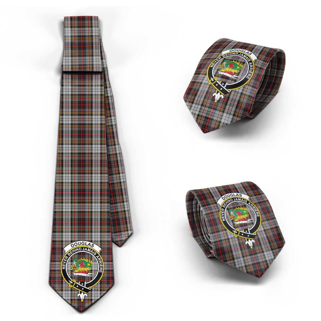 Douglas Ancient Dress Tartan Classic Necktie with Family Crest Necktie One Size - Tartan Vibes Clothing