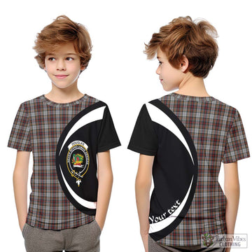 Douglas Ancient Dress Tartan Kid T-Shirt with Family Crest Circle Style