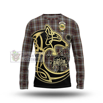 Douglas Ancient Dress Tartan Long Sleeve T-Shirt with Family Crest Celtic Wolf Style