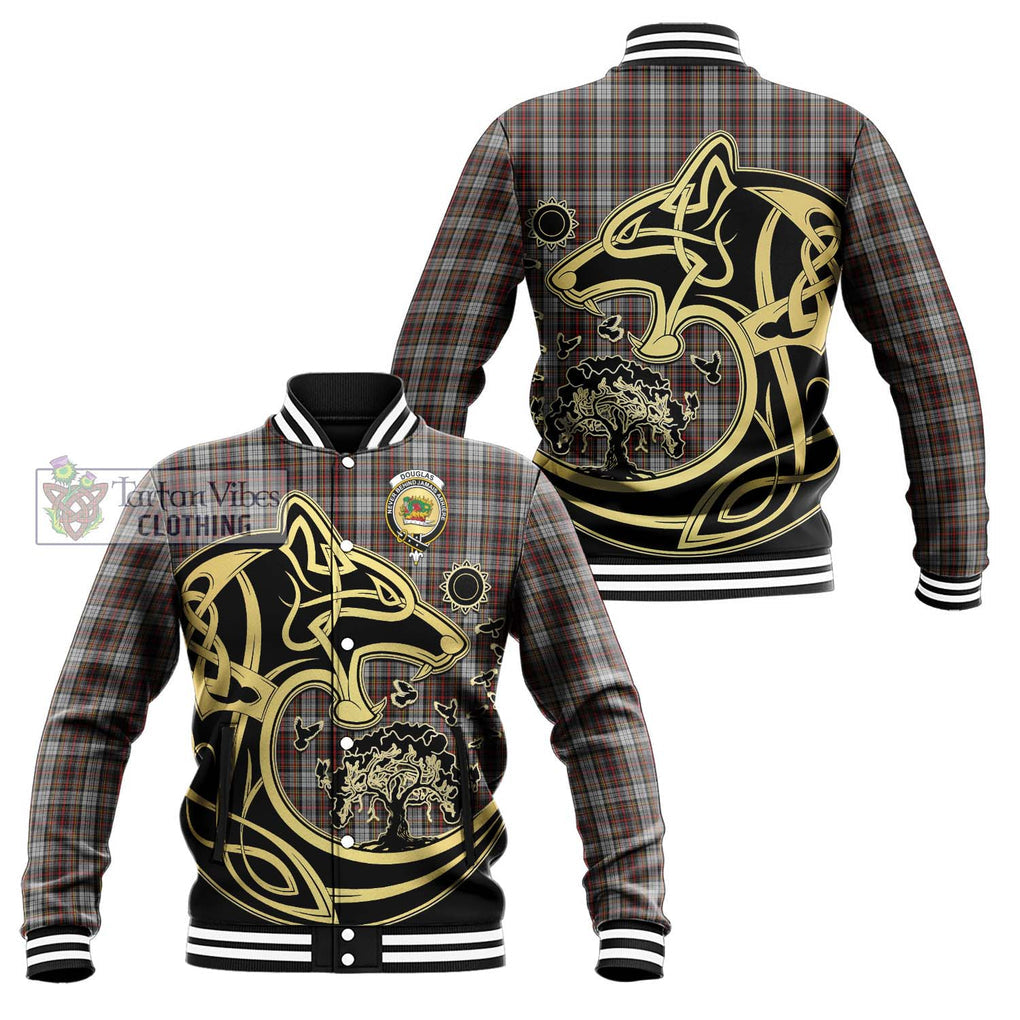 Douglas Ancient Dress Tartan Baseball Jacket with Family Crest Celtic Wolf Style Unisex - Tartan Vibes Clothing