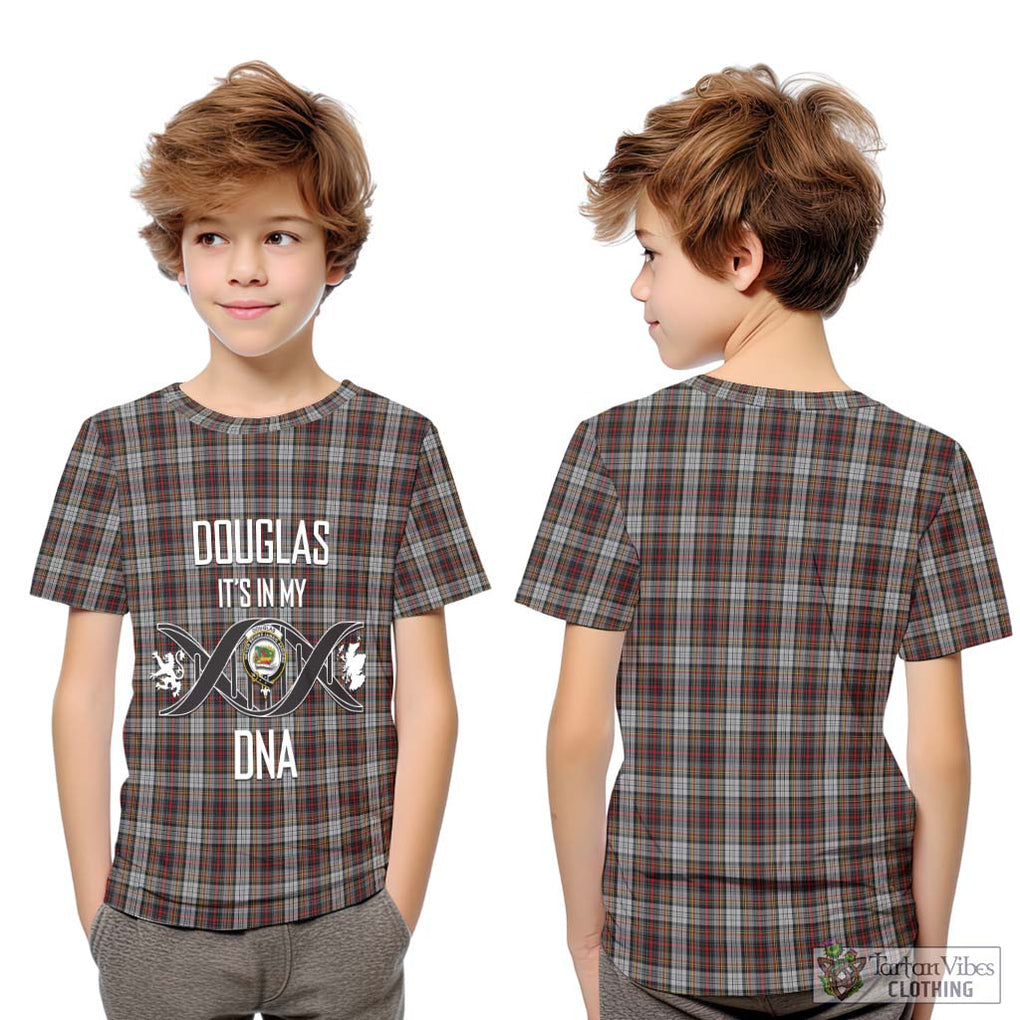 Douglas Ancient Dress Tartan Kid T-Shirt with Family Crest DNA In Me Style Youth XL Size14 - Tartanvibesclothing Shop