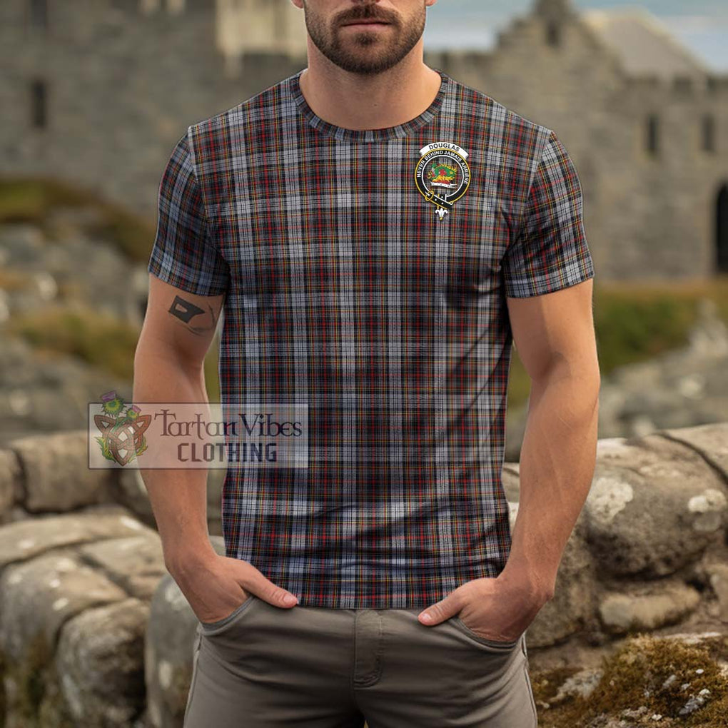 Douglas Ancient Dress Tartan Cotton T-Shirt with Family Crest Men's Shirt - Tartanvibesclothing Shop