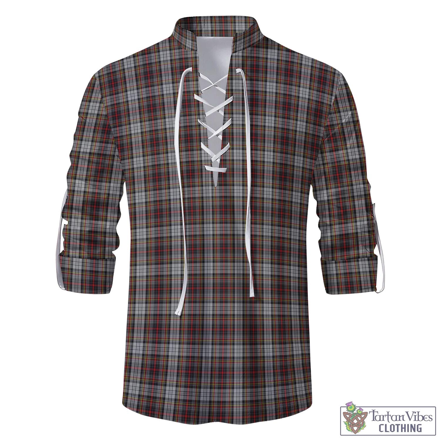 Tartan Vibes Clothing Douglas Ancient Dress Tartan Men's Scottish Traditional Jacobite Ghillie Kilt Shirt