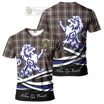 Douglas Ancient Dress Tartan Cotton T-shirt with Alba Gu Brath Regal Lion Emblem