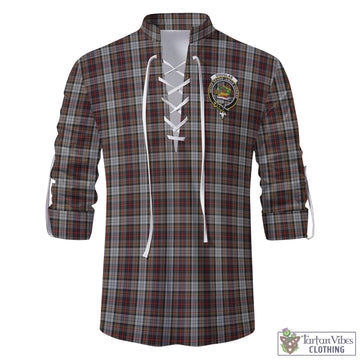 Douglas Ancient Dress Tartan Men's Scottish Traditional Jacobite Ghillie Kilt Shirt with Family Crest