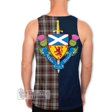 Douglas Ancient Dress Tartan Men's Tank Top Alba with Scottish Lion Royal Arm Half Style