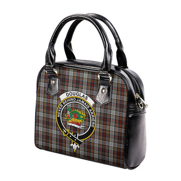 Douglas Ancient Dress Tartan Shoulder Handbags with Family Crest