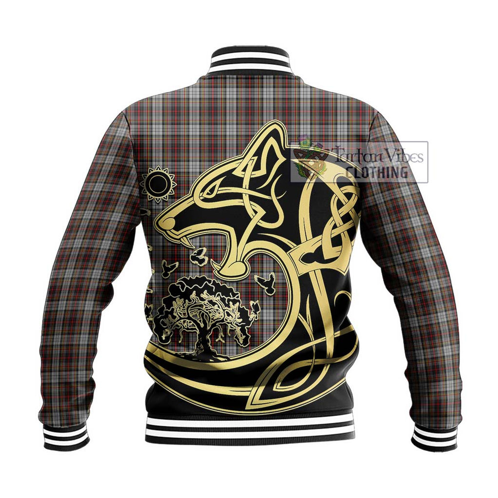 Douglas Ancient Dress Tartan Baseball Jacket with Family Crest Celtic Wolf Style - Tartan Vibes Clothing