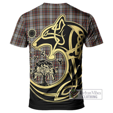 Douglas Ancient Dress Tartan T-Shirt with Family Crest Celtic Wolf Style