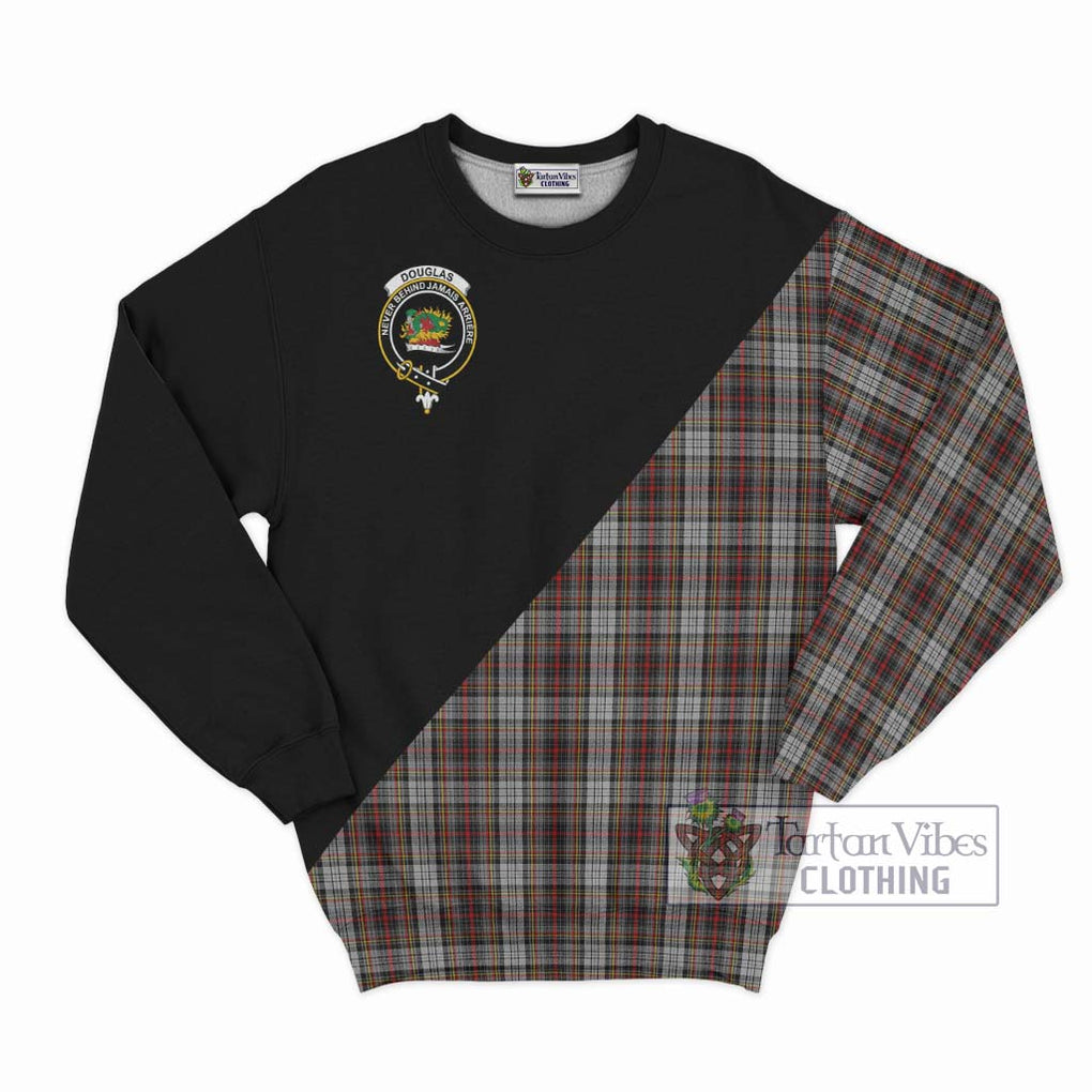 Douglas Ancient Dress Tartan Sweatshirt with Family Crest and Military Logo Style - Tartanvibesclothing Shop