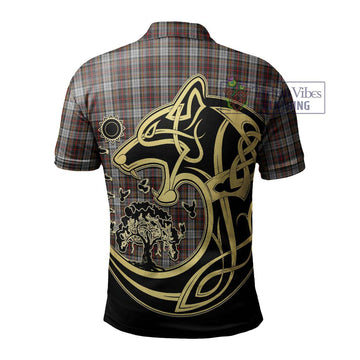 Douglas Ancient Dress Tartan Polo Shirt with Family Crest Celtic Wolf Style