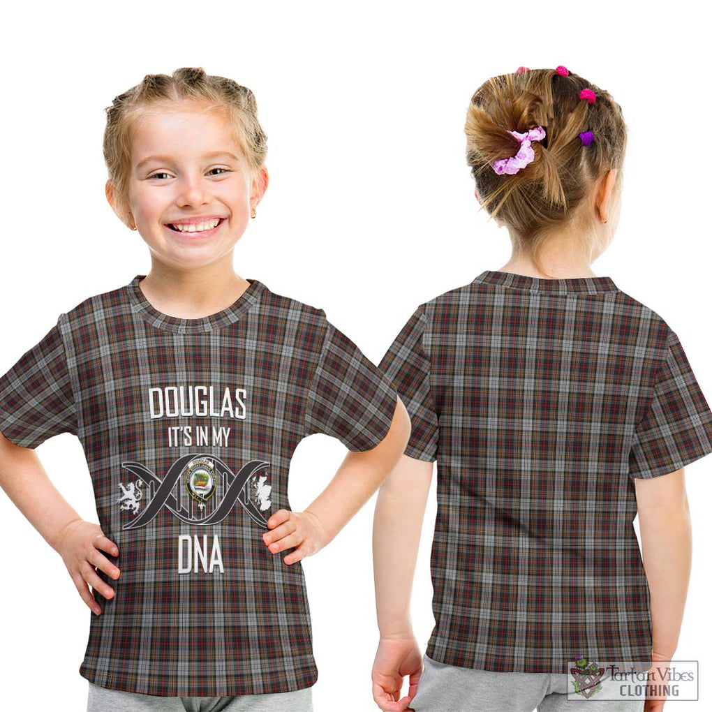 Douglas Ancient Dress Tartan Kid T-Shirt with Family Crest DNA In Me Style - Tartanvibesclothing Shop