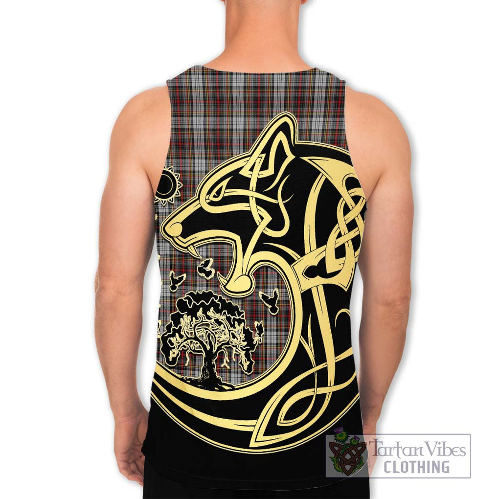 Douglas Ancient Dress Tartan Men's Tank Top with Family Crest Celtic Wolf Style - Tartan Vibes Clothing