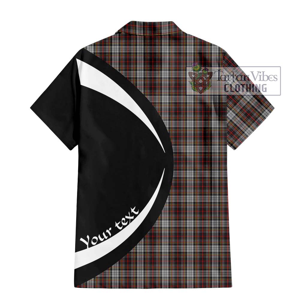 Douglas Ancient Dress Tartan Short Sleeve Button Up with Family Crest Circle Style - Tartan Vibes Clothing