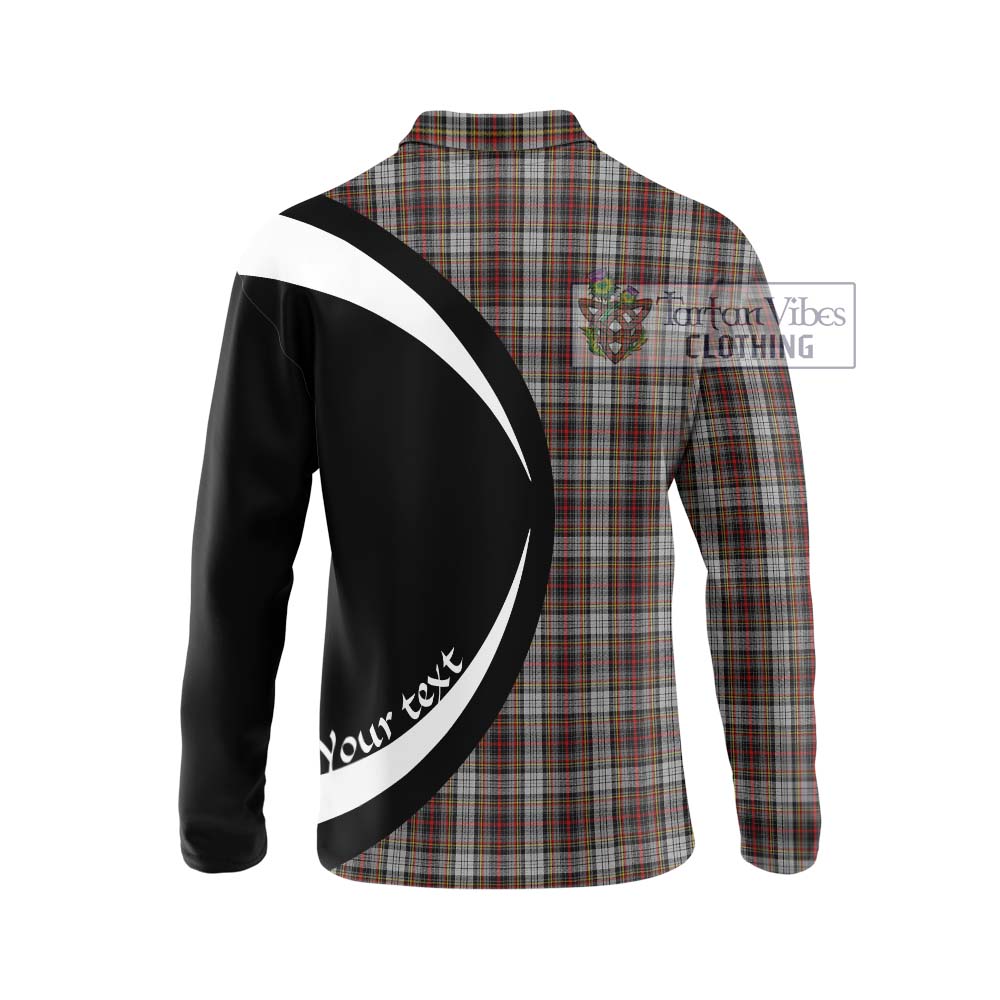 Douglas Ancient Dress Tartan Long Sleeve Polo Shirt with Family Crest Circle Style - Tartan Vibes Clothing