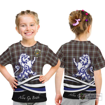 Douglas Ancient Dress Tartan Kid T-Shirt with Alba Gu Brath Regal Lion Emblem