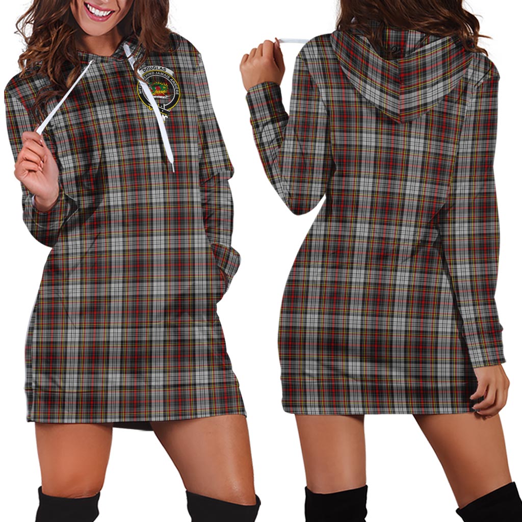 Douglas Ancient Dress Tartan Hoodie Dress with Family Crest - Tartan Vibes Clothing