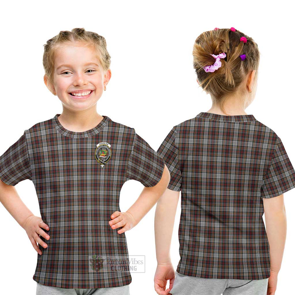 Douglas Ancient Dress Tartan Kid T-Shirt with Family Crest - Tartanvibesclothing Shop