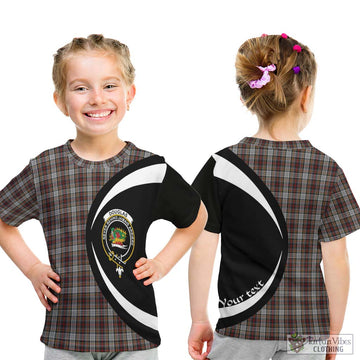 Douglas Ancient Dress Tartan Kid T-Shirt with Family Crest Circle Style