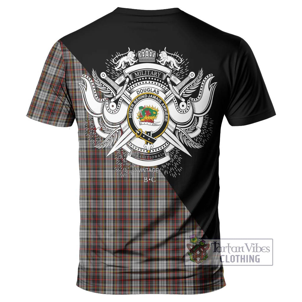 Douglas Ancient Dress Tartan T-Shirt with Family Crest and Military Logo Style - Tartanvibesclothing Shop